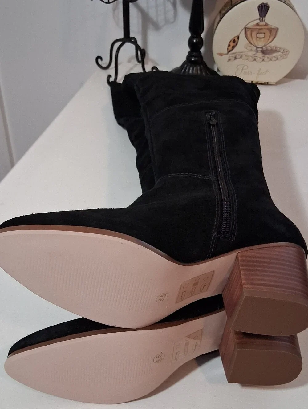 Sole Society Black Over-the-Knee Suede Boots Sz 8.5M NWOB
